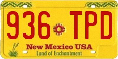NM license plate 936TPD