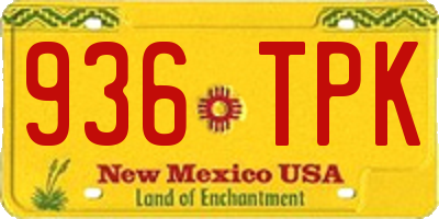 NM license plate 936TPK