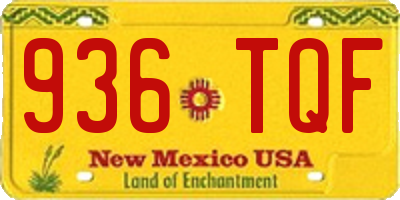 NM license plate 936TQF