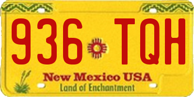 NM license plate 936TQH