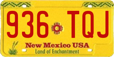 NM license plate 936TQJ