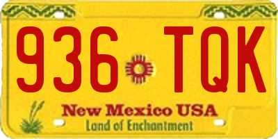 NM license plate 936TQK