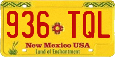 NM license plate 936TQL