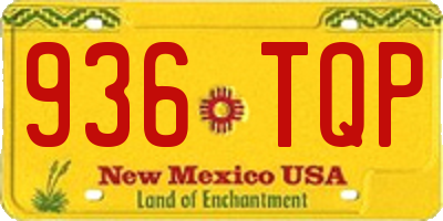 NM license plate 936TQP