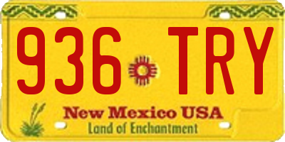 NM license plate 936TRY