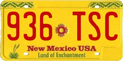 NM license plate 936TSC