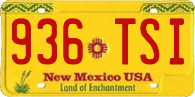 NM license plate 936TSI