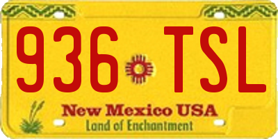 NM license plate 936TSL