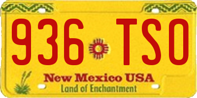 NM license plate 936TSO