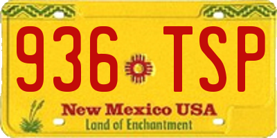 NM license plate 936TSP