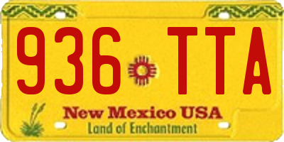 NM license plate 936TTA