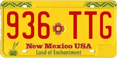 NM license plate 936TTG