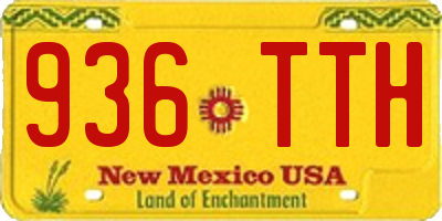 NM license plate 936TTH