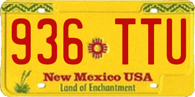 NM license plate 936TTU
