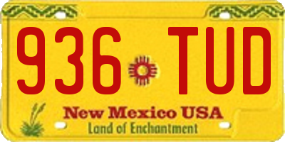 NM license plate 936TUD