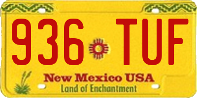 NM license plate 936TUF