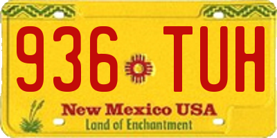 NM license plate 936TUH