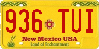 NM license plate 936TUI