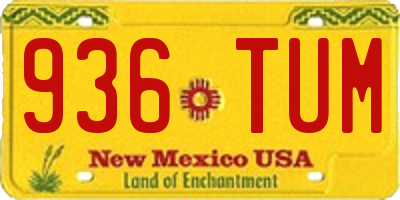 NM license plate 936TUM