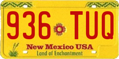 NM license plate 936TUQ
