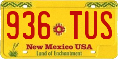 NM license plate 936TUS