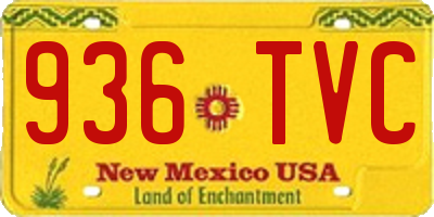 NM license plate 936TVC