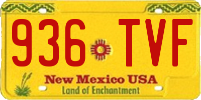 NM license plate 936TVF