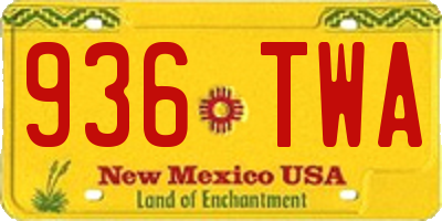NM license plate 936TWA