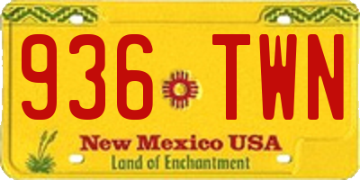 NM license plate 936TWN