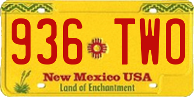 NM license plate 936TWO