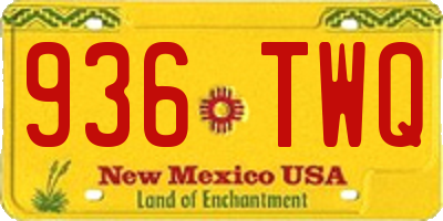 NM license plate 936TWQ
