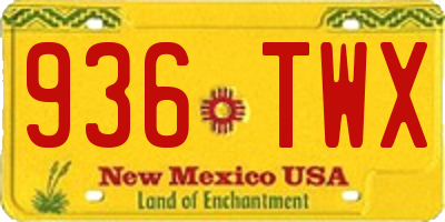 NM license plate 936TWX
