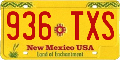 NM license plate 936TXS