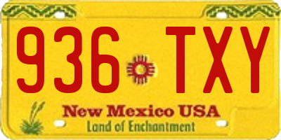 NM license plate 936TXY