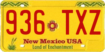 NM license plate 936TXZ