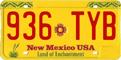 NM license plate 936TYB