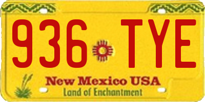 NM license plate 936TYE