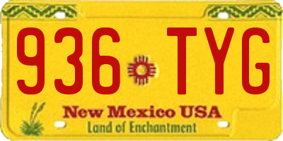 NM license plate 936TYG
