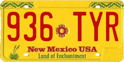 NM license plate 936TYR