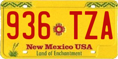 NM license plate 936TZA