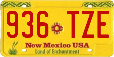 NM license plate 936TZE