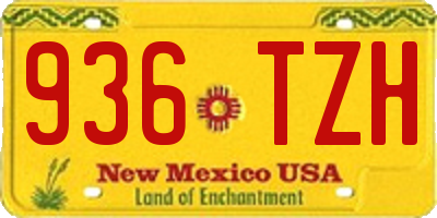 NM license plate 936TZH