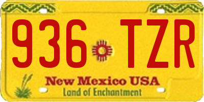 NM license plate 936TZR