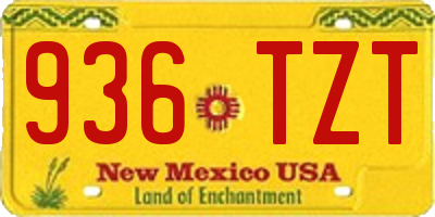 NM license plate 936TZT