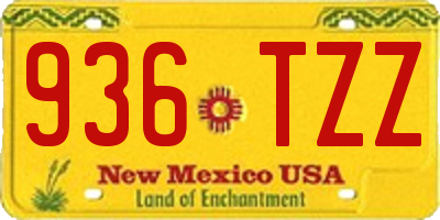 NM license plate 936TZZ