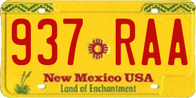 NM license plate 937RAA