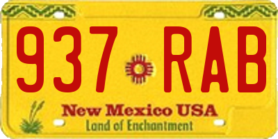 NM license plate 937RAB