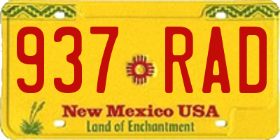 NM license plate 937RAD