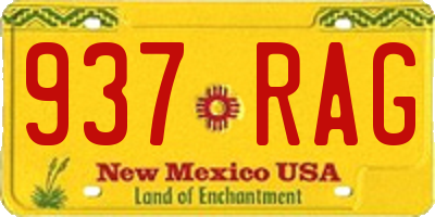 NM license plate 937RAG