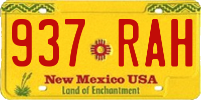 NM license plate 937RAH